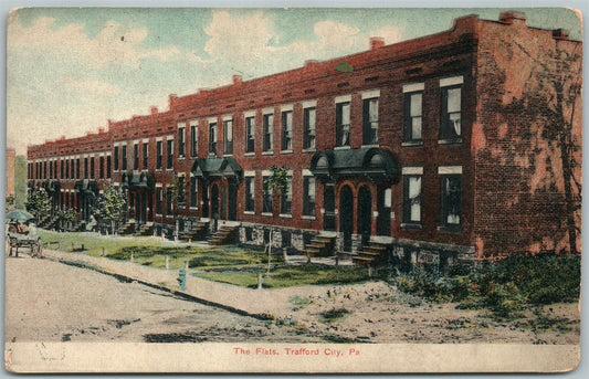 TRAFFORD CITY PA THE FLATS ANTIQUE POSTCARD