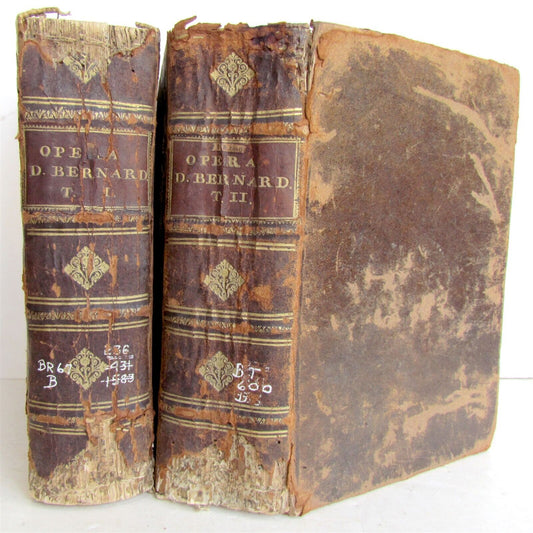 1583 2 volumes ANTIQUE 16th century D.BERNARDI OPERA Bernard of Clairvaux VENICE