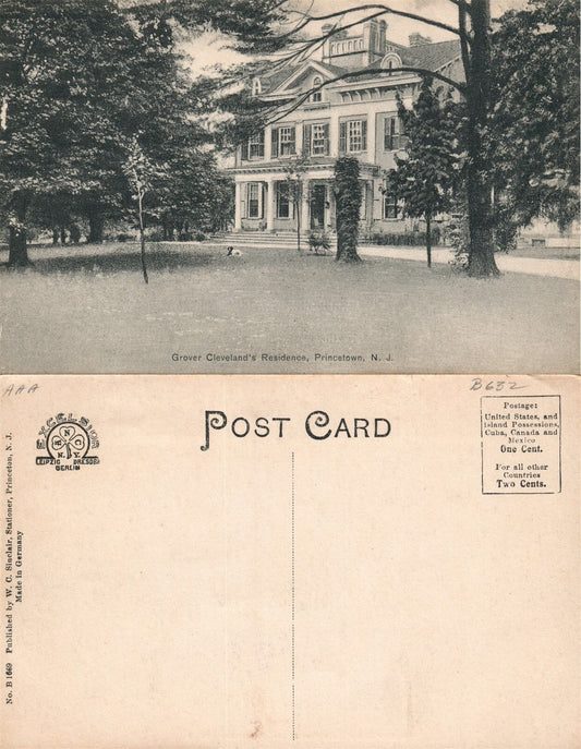 PRINCETOWN N.J. GROVER CLEVELAND'S RESIDENCE ANTIQUE POSTCARD