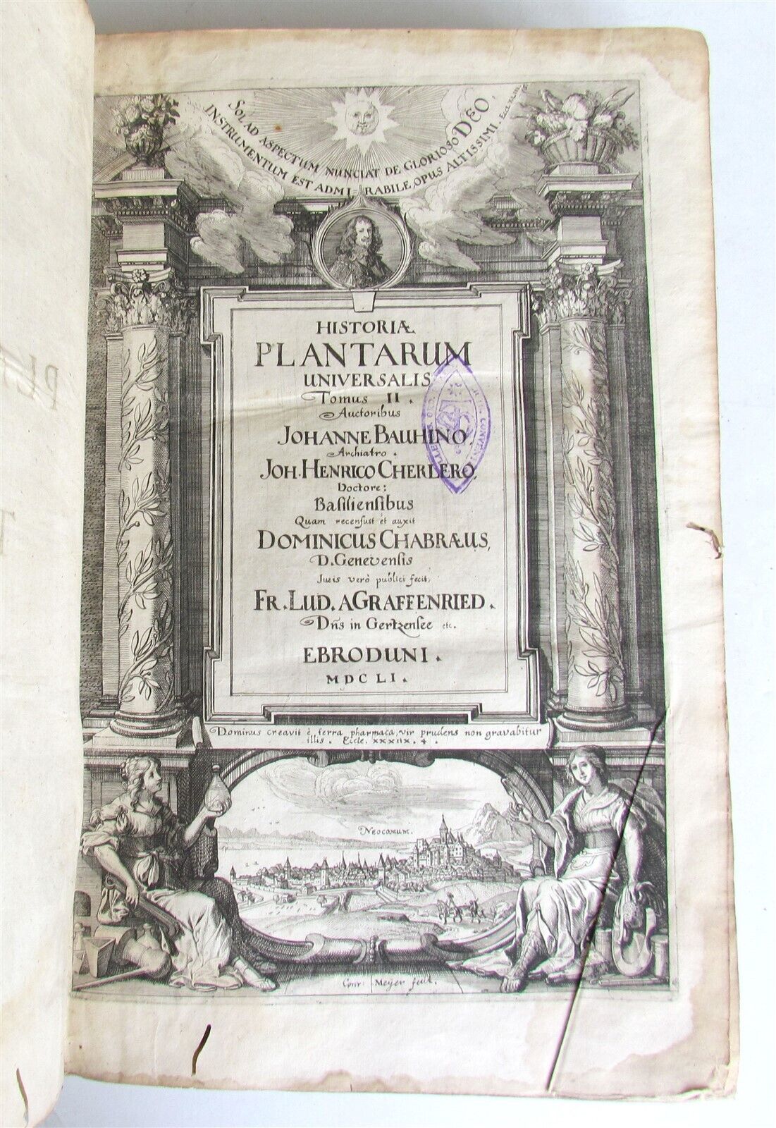 1651 HISTORIAE PLANTARUM UNIVERSALIS V.2 by J. Bauhin antique BOTANY ILLUSTRATED