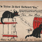 BLACK CATS COMIC 1907 ANTIQUE POSTCARD I AM TRYING SO HARD TO FORGET YOU