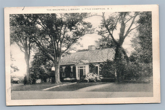 LITTLE COMPTON RI BROWNELL LIBRARY ANTIQUE POSTCARD