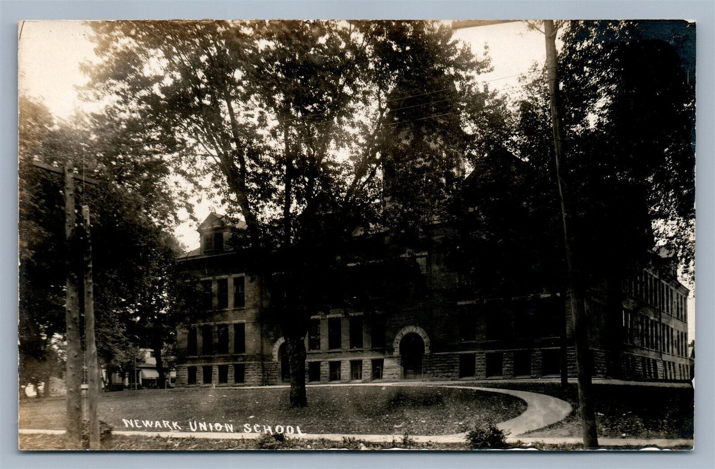 NEWARK NJ UNION SCHOOL ANTIQUE REAL PHOTO POSTCARD RPPC