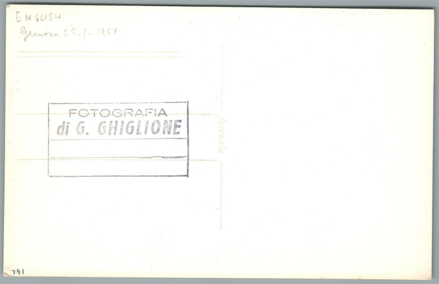 MILITARY SHIP in GENOVA ITALY VINTAGE REAL PHOTO POSTCARD RPPC