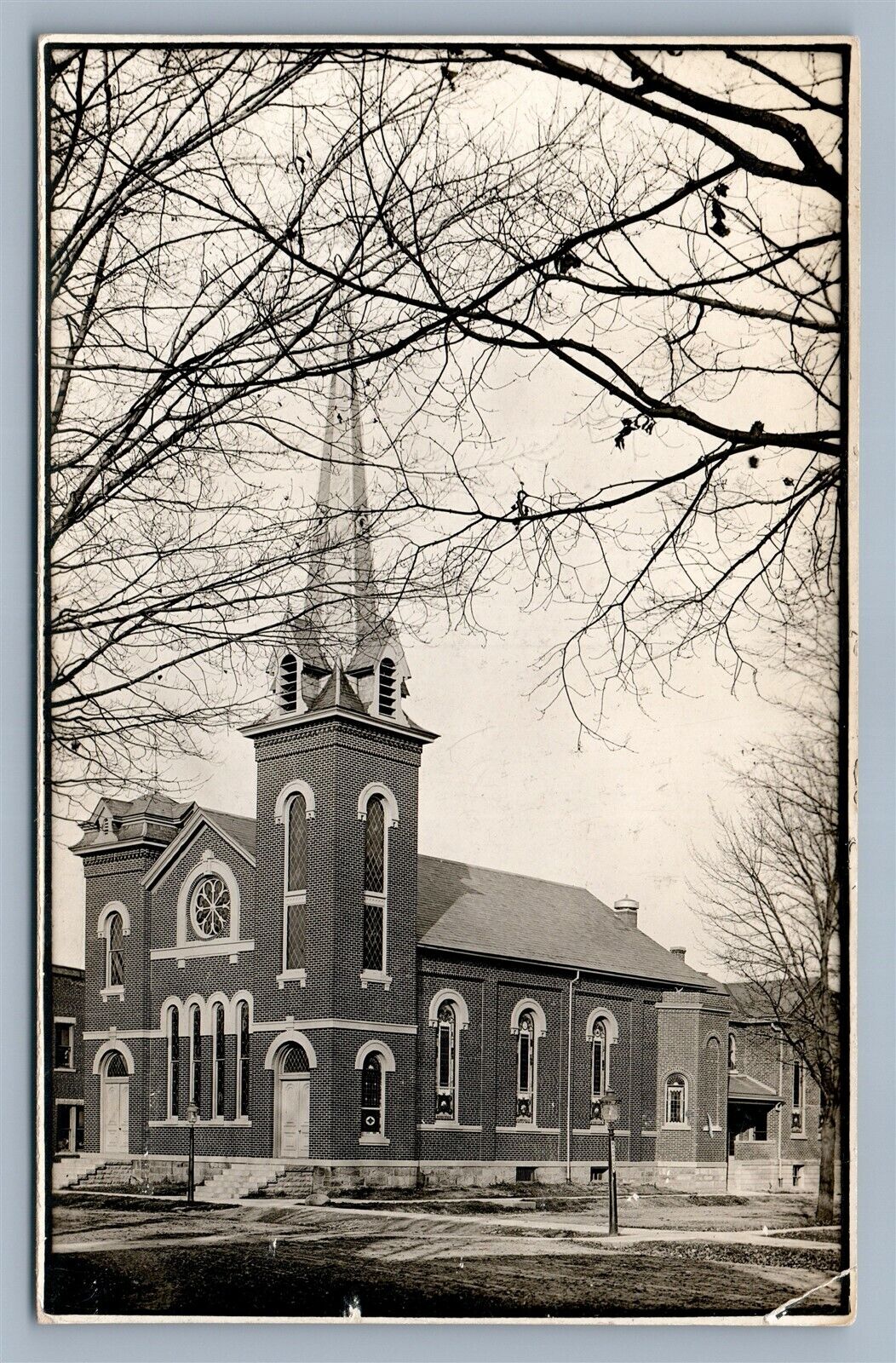 CUBA NY CHURCH ANTIQUE REAL PHOTO POSTCARD RPPC