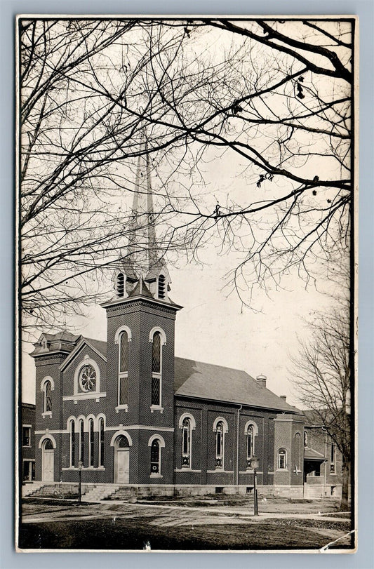 CUBA NY CHURCH ANTIQUE REAL PHOTO POSTCARD RPPC