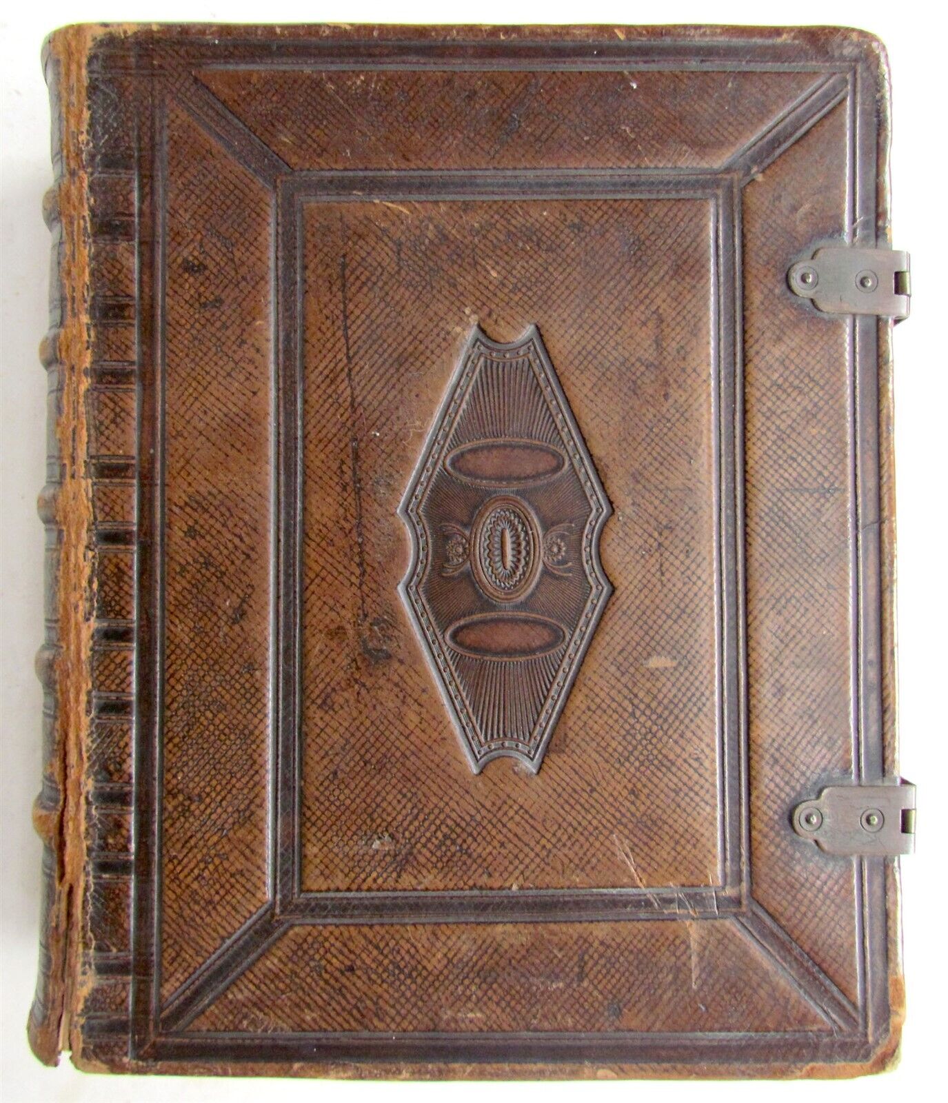 1782 BIBLE LEATHER BOUND w/ CLASPS BIBLIA SACRA antique in DUTCH NETHERLANDS