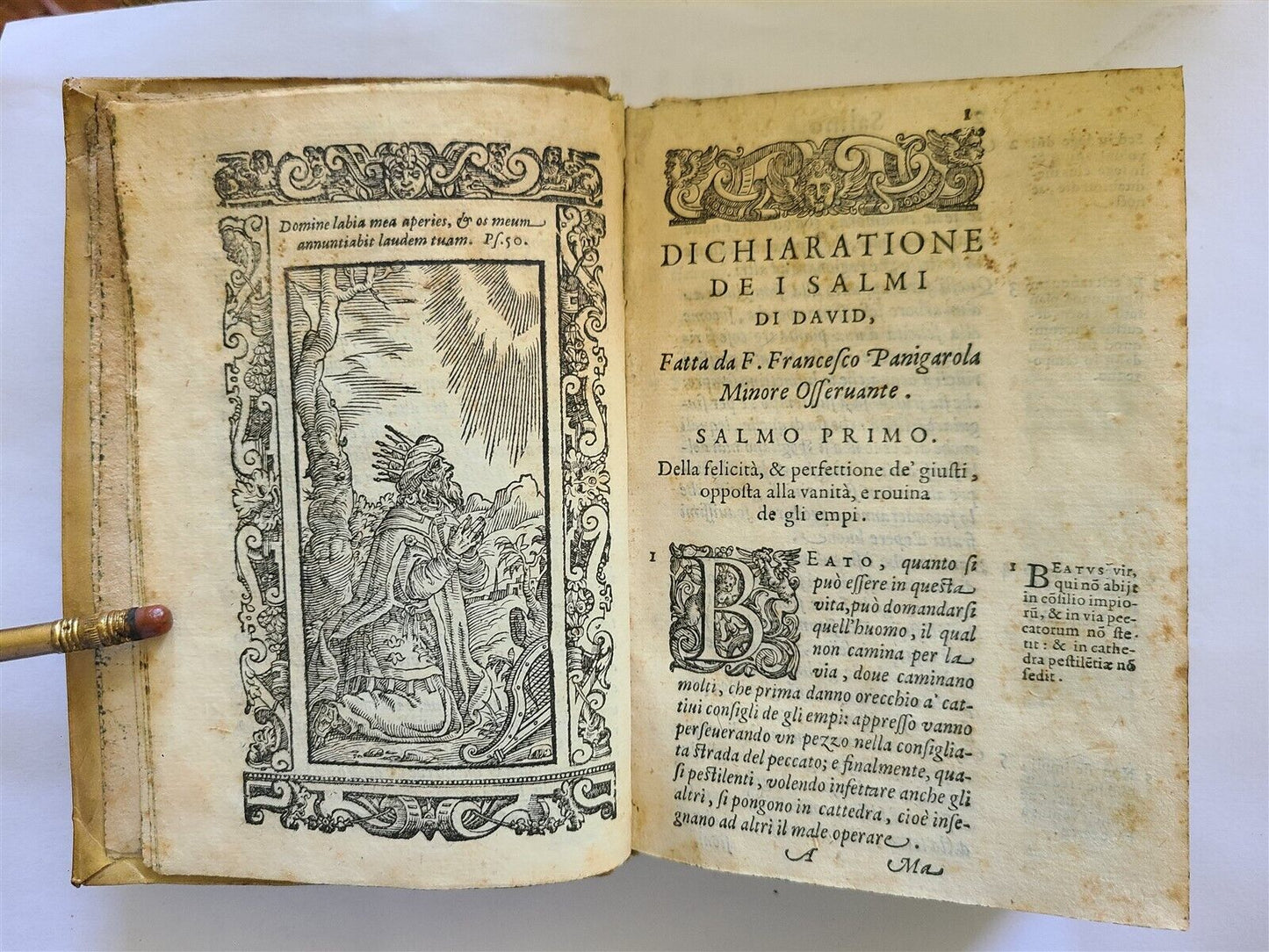 1588 PSALMS of DAVID ANTIQUE PSALTER BOOK 16th CENTURY RARE Bible in ITALIAN