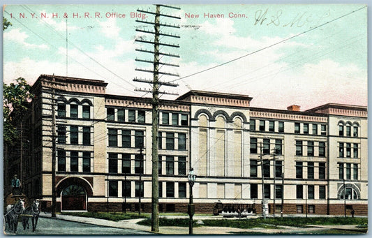 NEW HAVEN CT NYNH & HRR OFFICE RAILROAD RAILWAY ANTIQUE POSTCARD