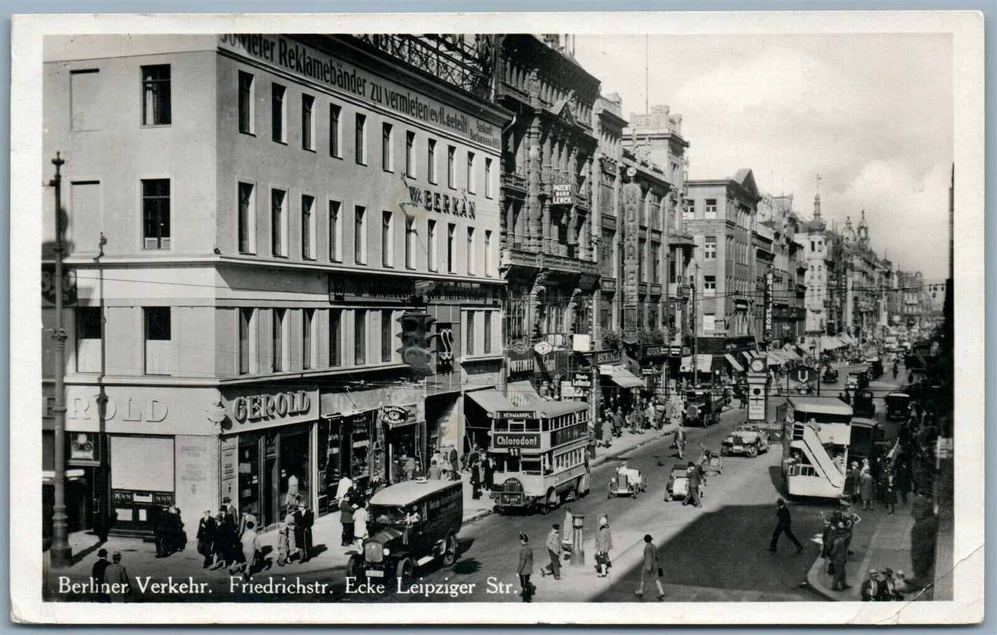 BERLIN GERMANY FRIEDRICHSTR. 1935 VINTAGE REAL PHOTO POSTCARD RPPC