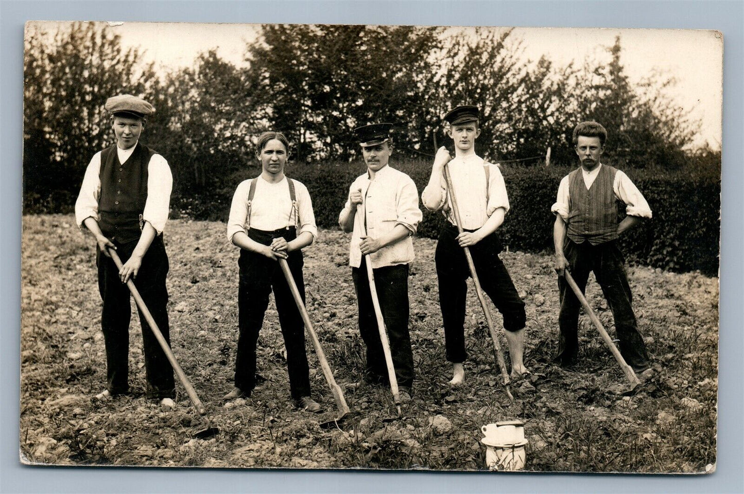 AGRICULTURE WORKERS GERMAN ANTIQUE REAL PHOTO POSTCARD RPPC