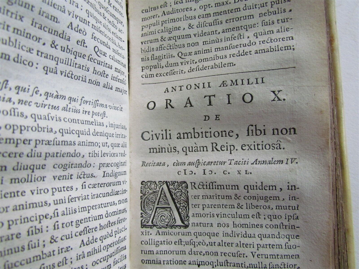 1651 POETRY Orationes Quarum by A.Aemilius ANTIQUE VELLUM BOUND 17th CENTURY