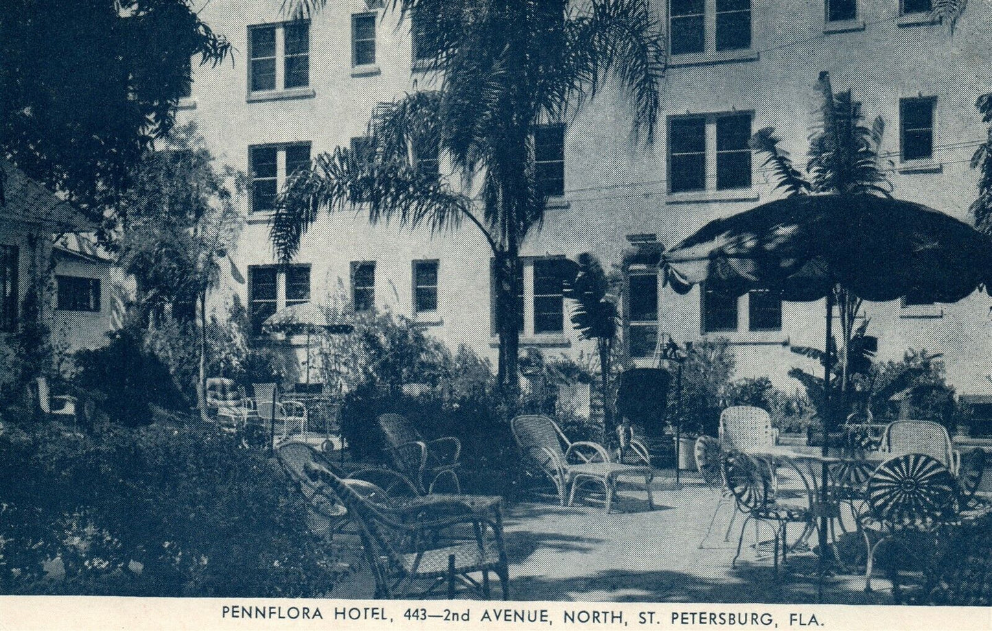 ST.PETERSBURG FL PENNFLORA HOTEL VINTAGE POSTCARD