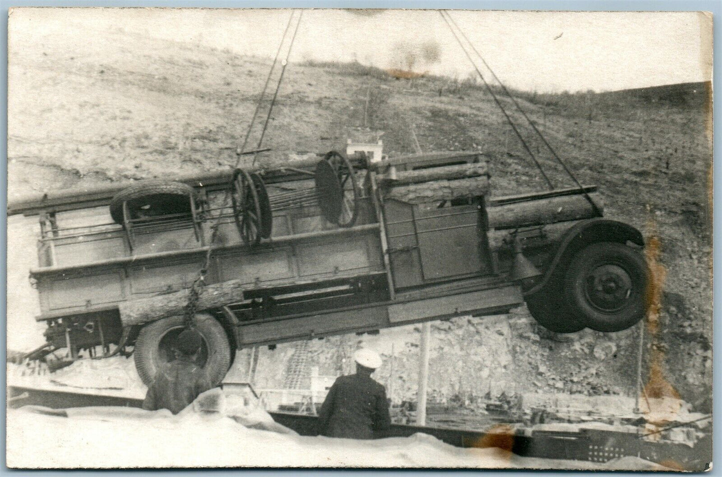 HAULING OF THE TRUCK VINTAGE REAL PHOTO