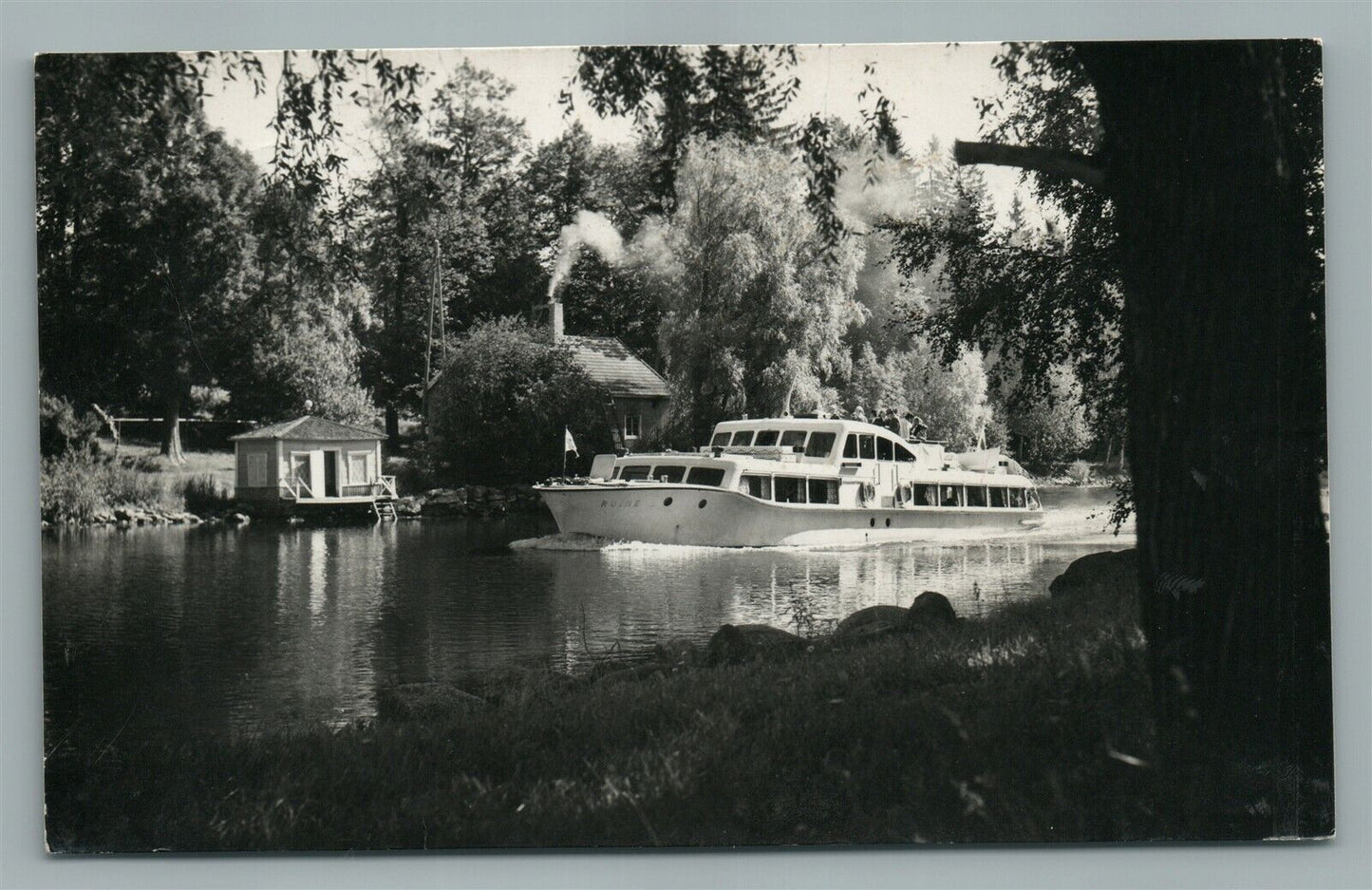 FINLAND BOAT VINTAGE REAL PHOTO POSTCARD RPPC