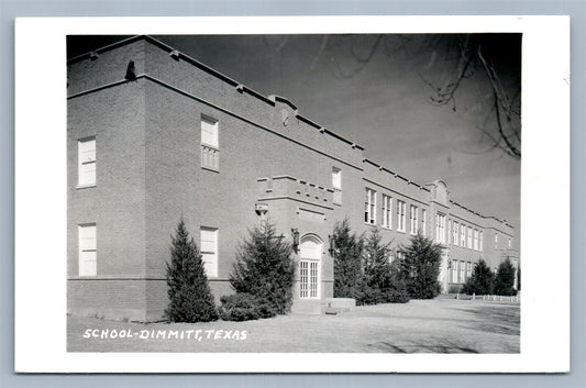 DIMMITT TX SCHOOL VINTAGE REAL PHOTO POSTCARD RPPC