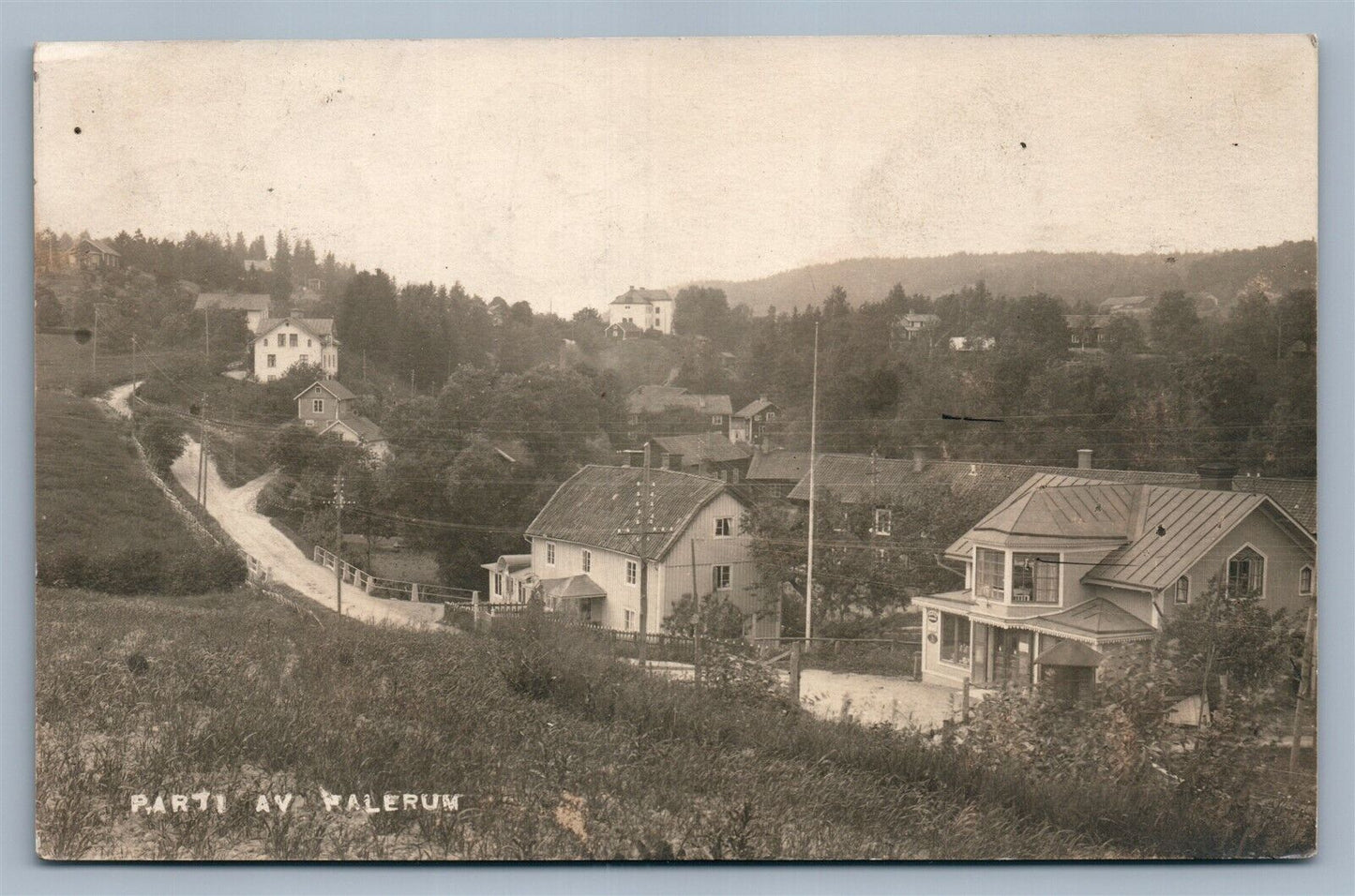 SWEDEN PARTI AV FALERUM 1930 ANTIQUE REAL PHOTO POSTCARD RPPC w/ STAMPS