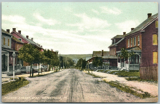 GREENVILLE PA FOURTH STREET ANTIQUE POSTCARD