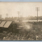 TRAIN WRECK CRASH SCENE RAILROAD ANTIQUE REAL PHOTO POSTCARD RPPC railway