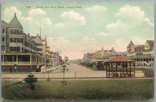 ASBURY PARK NJ FOURTH AVENUE ANTIQUE POSTCARD