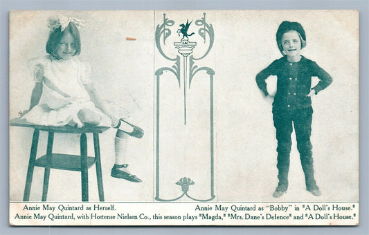 CHILDREN THEATRE ADVERTISING ANTIQUE POSTCARD