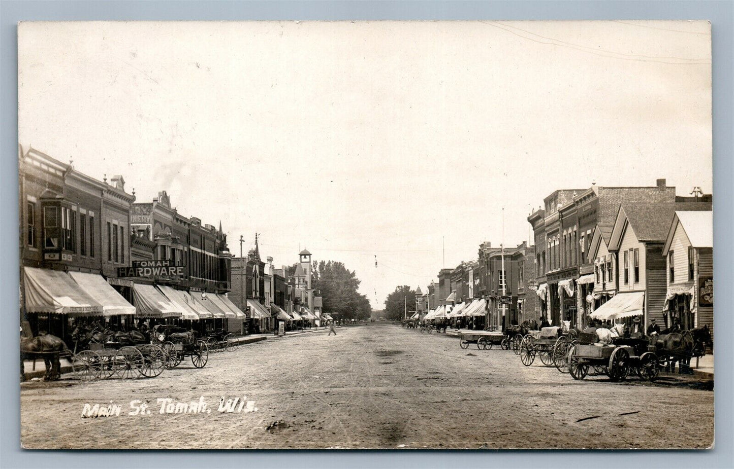 TOMAH WI MAIN STREET ANTIQUE REAL PHOTO POSTCARD RPPC