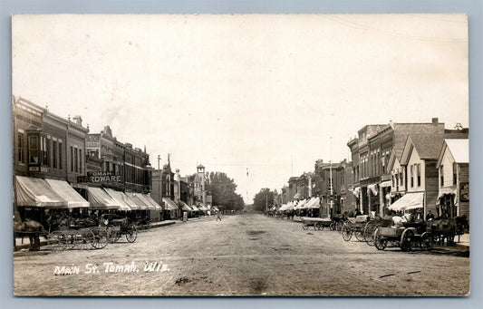 TOMAH WI MAIN STREET ANTIQUE REAL PHOTO POSTCARD RPPC