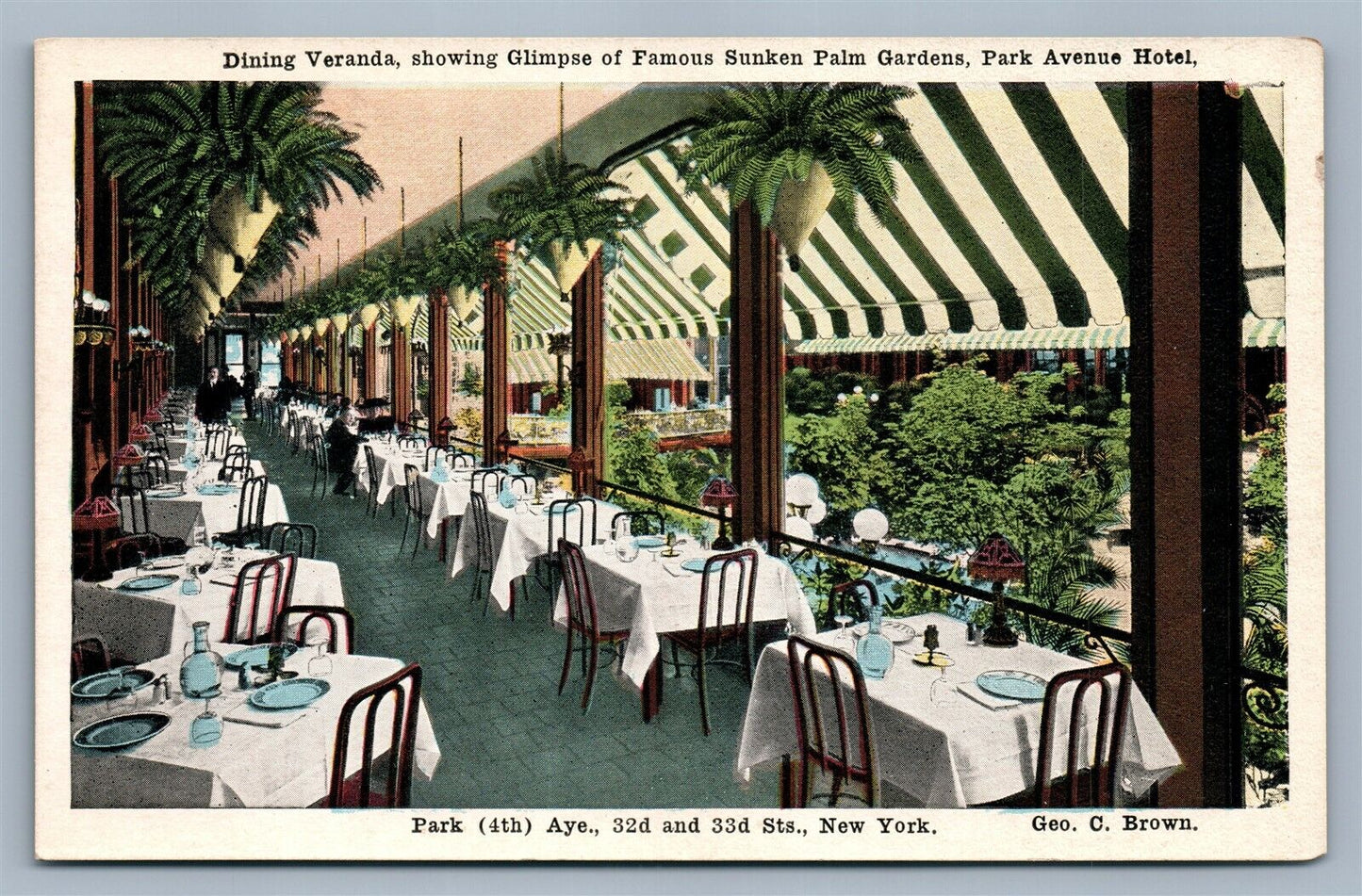 NEW YORK PARK AVENUE HOTEL ANTIQUE POSTCARD