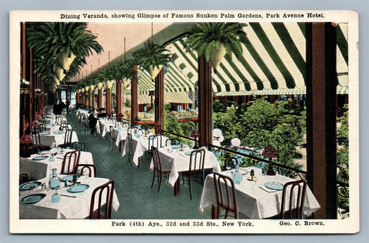NEW YORK PARK AVENUE HOTEL ANTIQUE POSTCARD