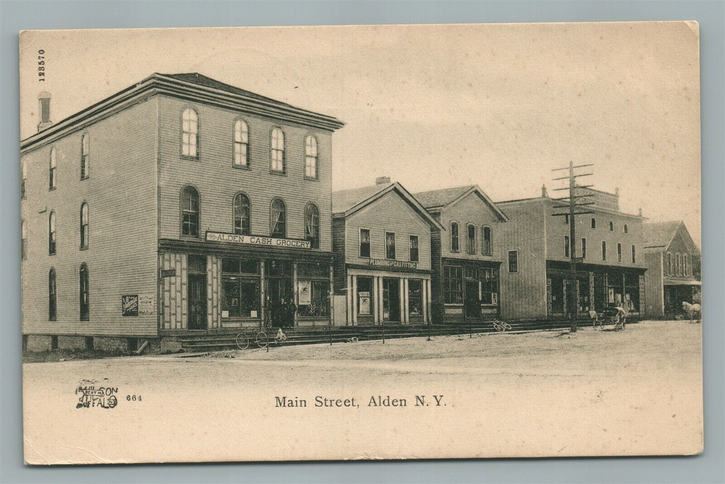 ALDEN NY MAIN STREET ANTIQUE POSTCARD