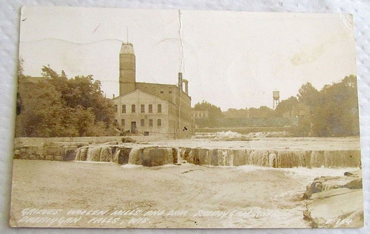 RPPC GRIEVES WOOLEN MILLS SHEBOYGAN FALLS WI 1943 VINTAGE REAL PHOTO POSTCARD