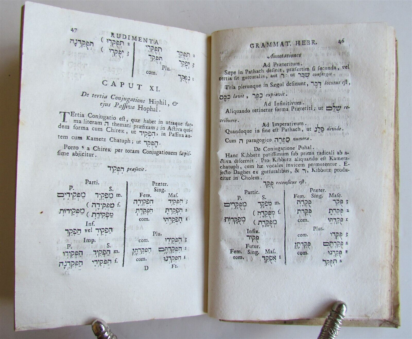 1777 ITALIAN & HEBREW GRAMMAR by Joseph Pasini antique VELLUM Judaica