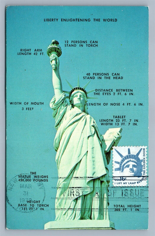 NEW YORK CITY LIBERTY ENLIGHTENING THE WORLD ANTIQUE POSTCARD