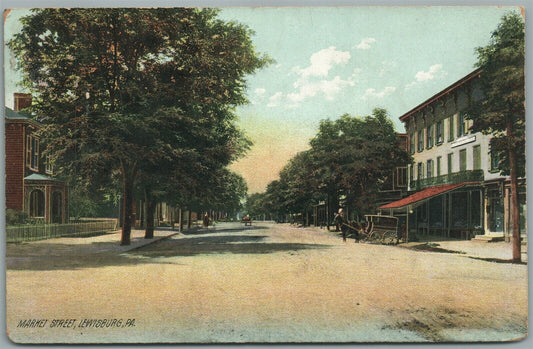 LEWISBURG PA MARKET STREET ANTIQUE POSTCARD