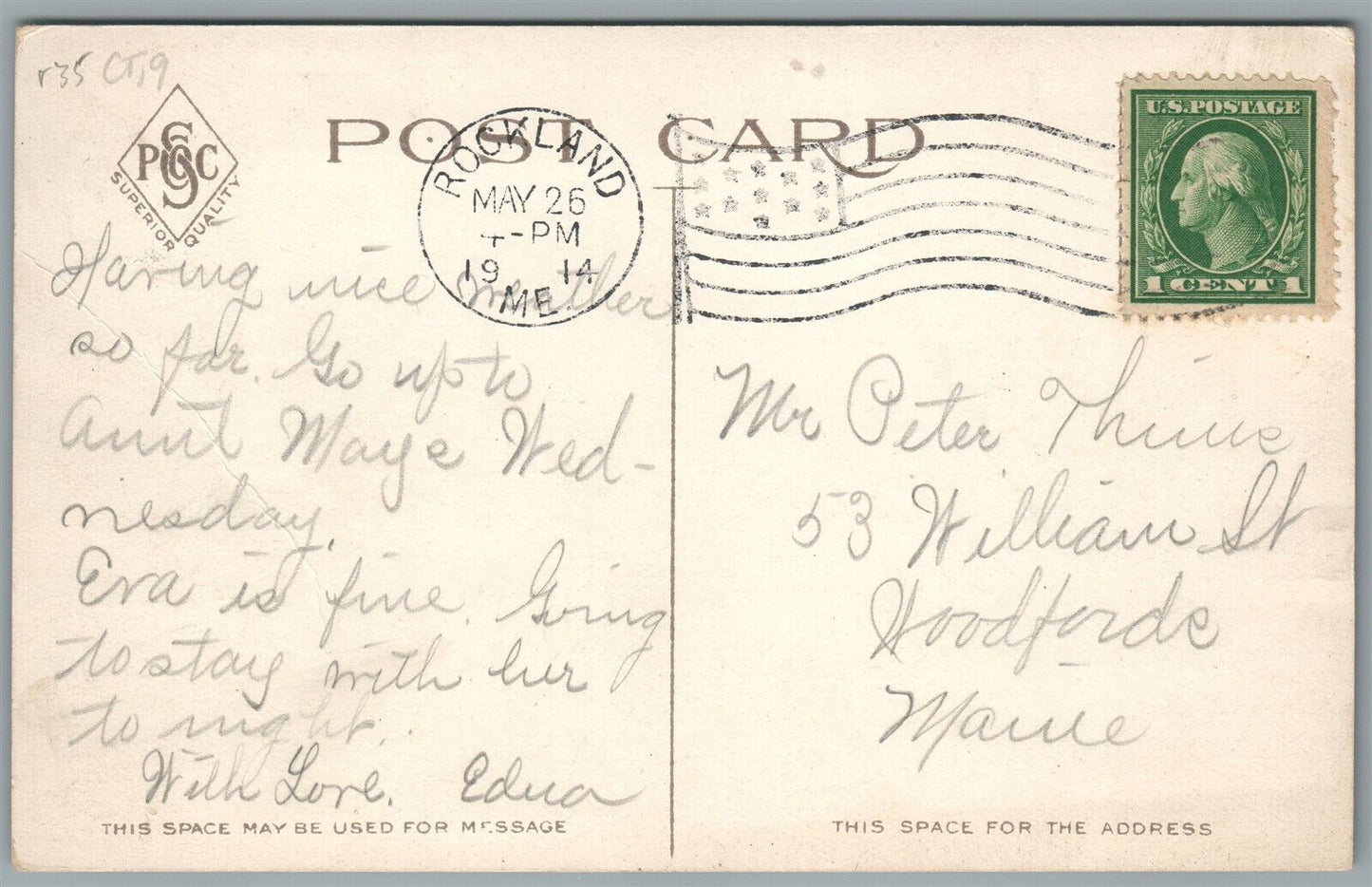 CAMDEN ME MOUNTAIN STREET & SOLDIERS MONUMENT ANTIQUE POSTCARD