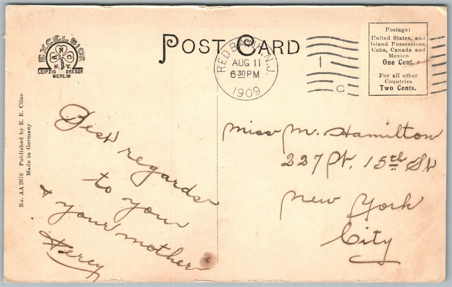 KEYPORT NJ OSBORNE STREET 1909 ANTIQUE POSTCARD