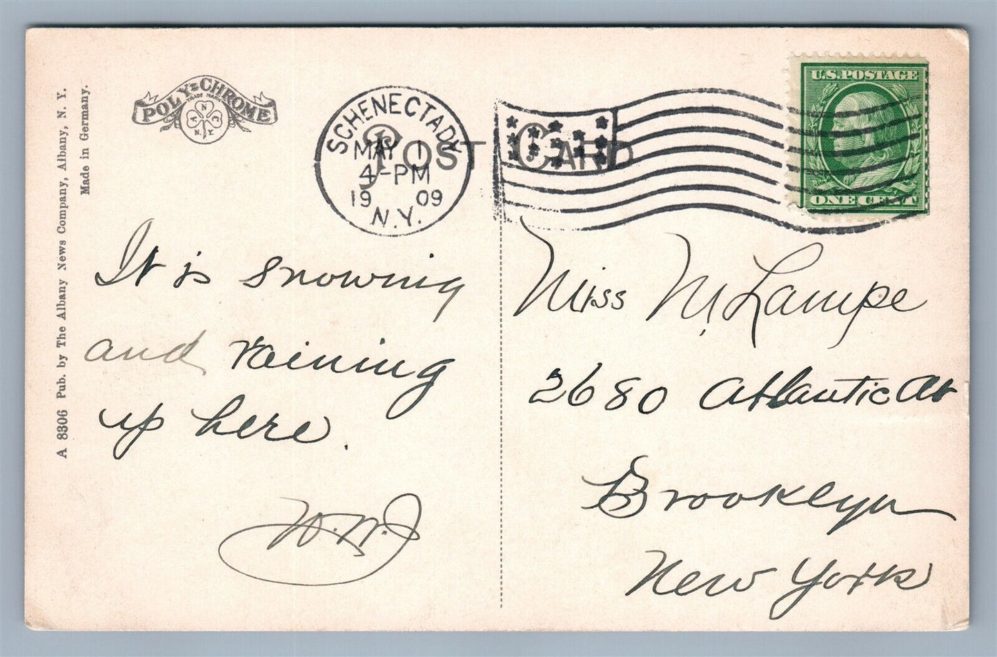 SCHENECTADY NY THE BOULEVARDS ANTIQUE POSTCARD