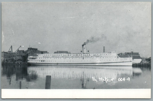 STEAMSHIP S/S METEOR VINTAGE REAL PHOTO POSTCARD RPPC