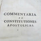 1729 VELLUM BINDING FOLIO Commentaria Ad Constitutiones Apostolicas antique