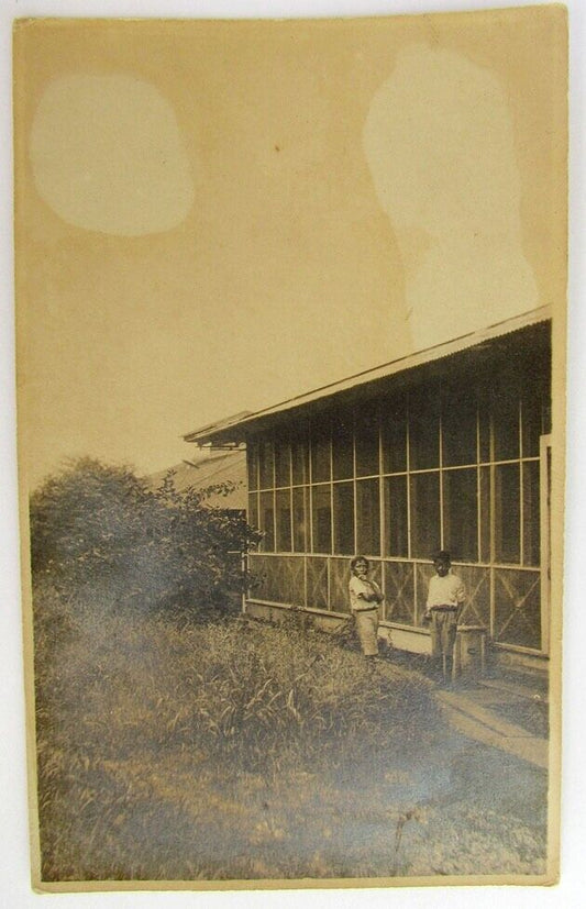 RPPC BLACK AMERICANA KIDS ANTIQUE 1910s UNUSED REAL PHOTO POSTCARD