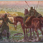 WWI ERA ITALIAN RED CROSS MILITARY ANTIQUE POSTCARD CAVALRY SOLDIERS