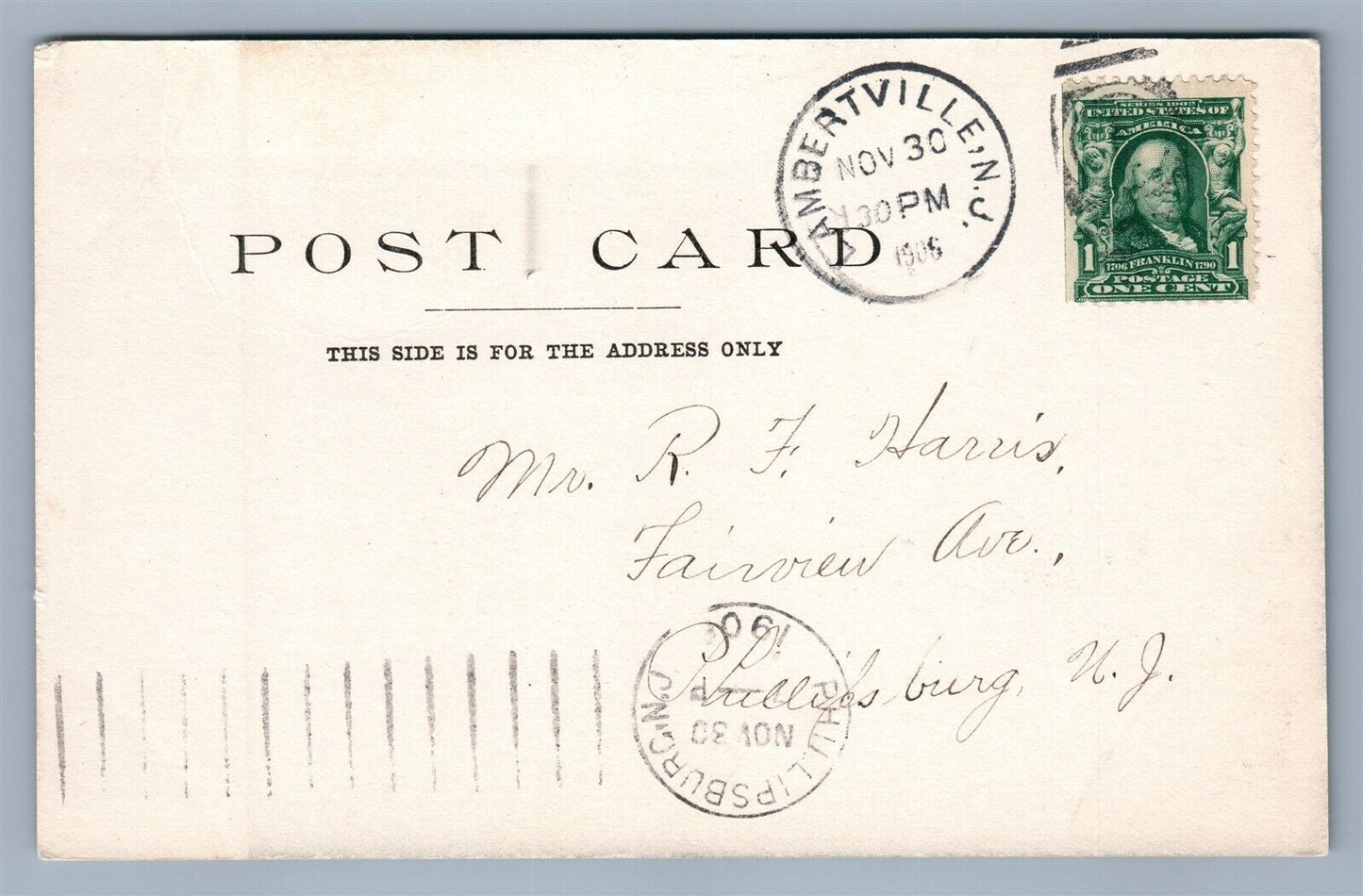 LAMBERTVILLE NJ HIGH SCHOOL ON COTTAGE HILL ANTIQUE POSTCARD