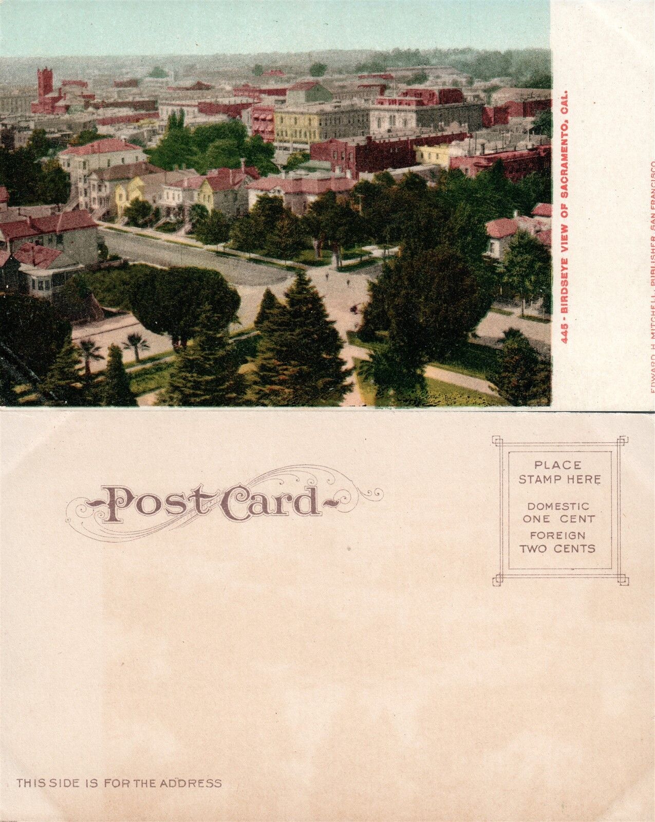 SACRAMENTO CA UNDIVIDED ANTIQUE POSTCARD