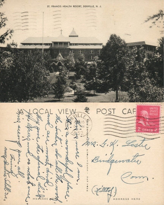 DENVILLE N.J. ST.FRANCIS HEALTH RESORT 1952 VINTAGE POSTCARD
