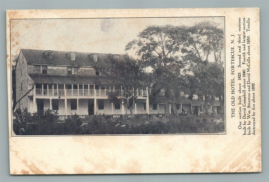 FORTESCUE HOUSE OLD HOTEL NJ ANTIQUE POSTCARD