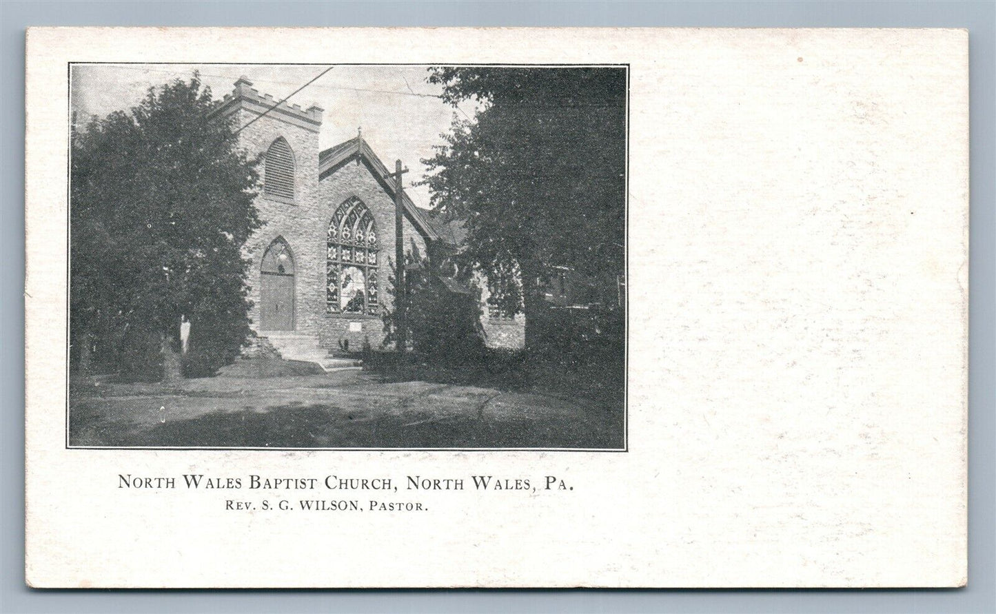NORTH WALES PA BAPTIST CHURCH ANTIQUE POSTCARD