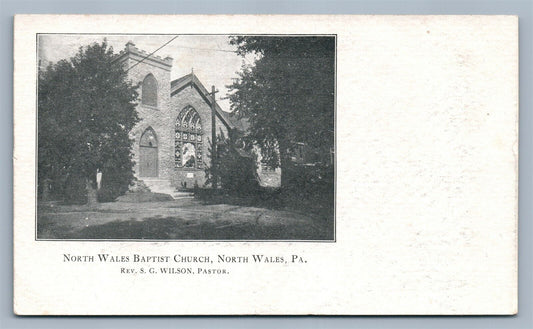NORTH WALES PA BAPTIST CHURCH ANTIQUE POSTCARD