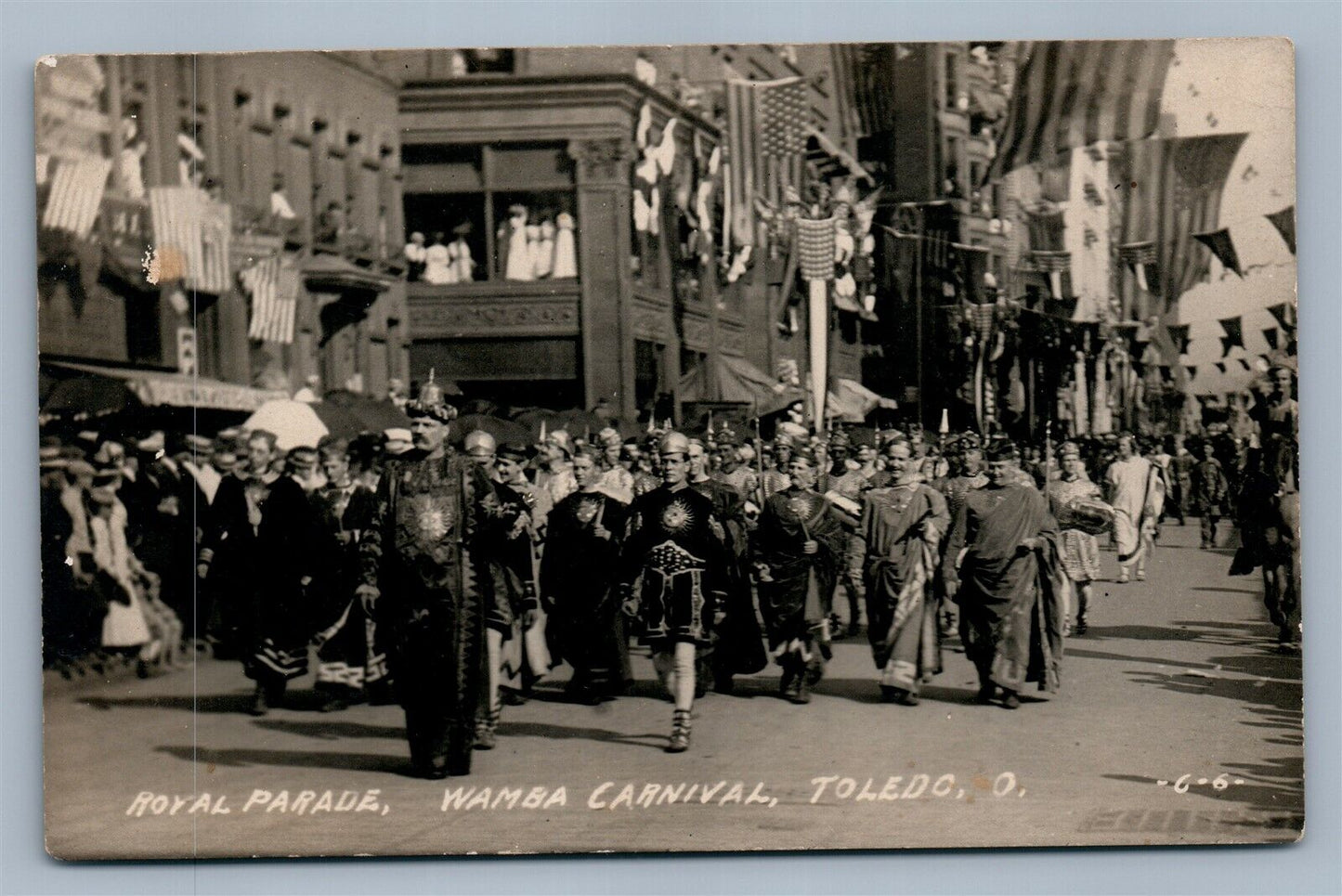 TOLEDO OH KING WAMBA CARNIVAL ROYAL PARADE ANTIQUE REAL PHOTO POSTCARD RPPC