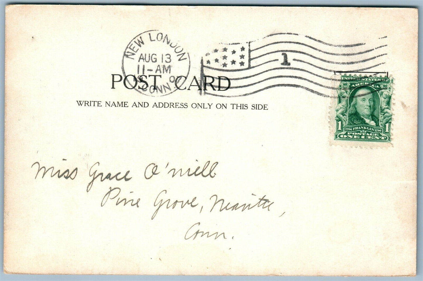 NEW LONDON CT N.Y. YACHT CLUB DOCK ANTIQUE POSTCARD