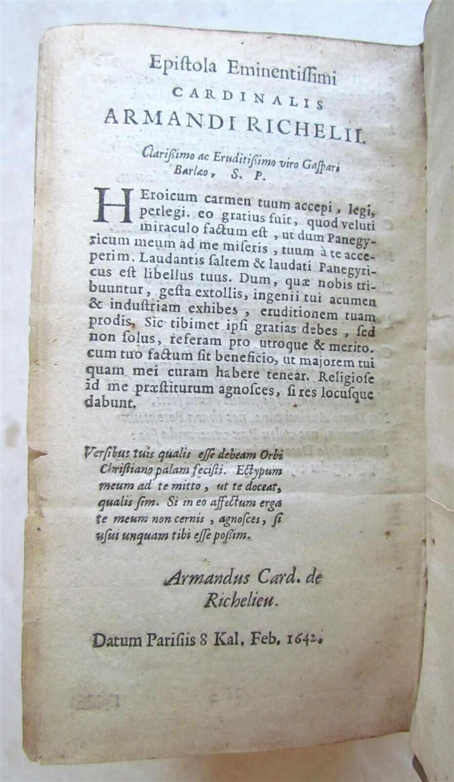 1655 POEMATA HEROICORUM by Caspar Barlaeus antique VELLUM BOUND POETRY